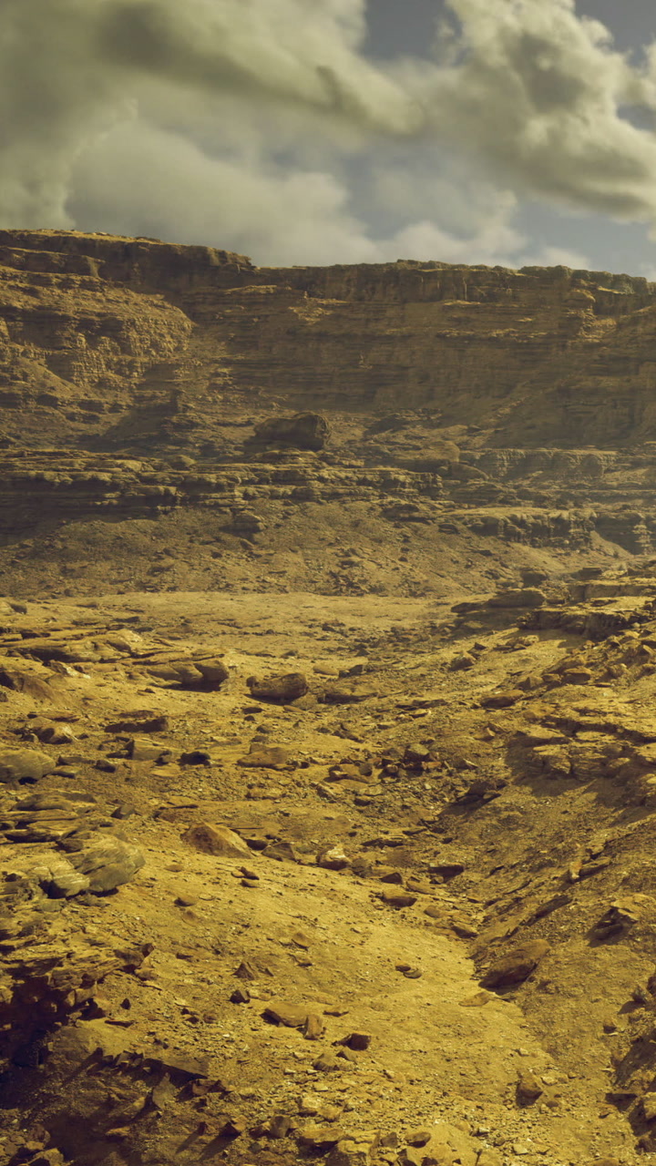 Winding pathways in a golden desert landscape at dusk reveal natures beauty