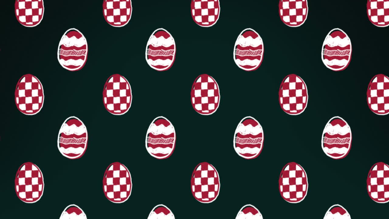 검은색 배경에 있는 이스터 에그 아이콘의 애니메이션