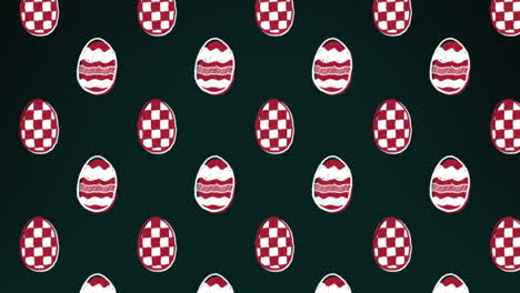 animación de iconos de huevos de pascua en fondo negro