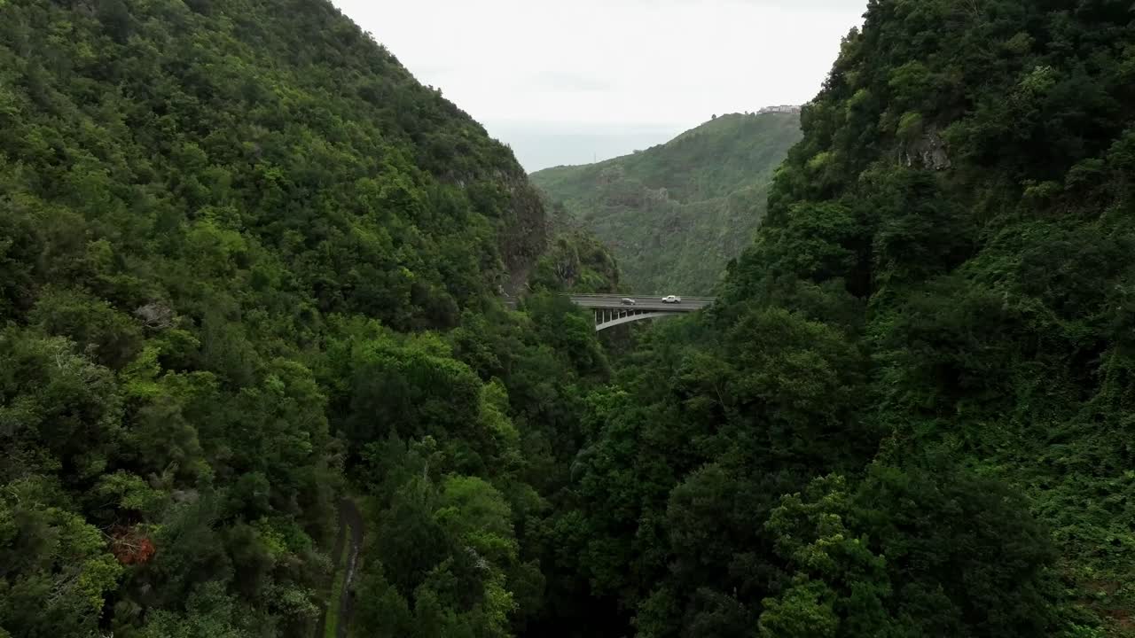 Aerial drone view of the landscape of La Palma, Canary Islands, Spain