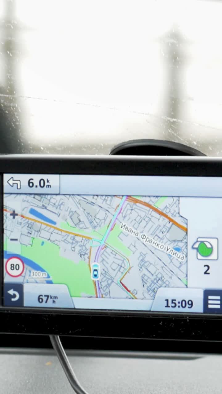 GPS Navigation Device Showing a Map