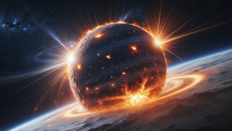 cosmic cataclysm: exploding planet in space