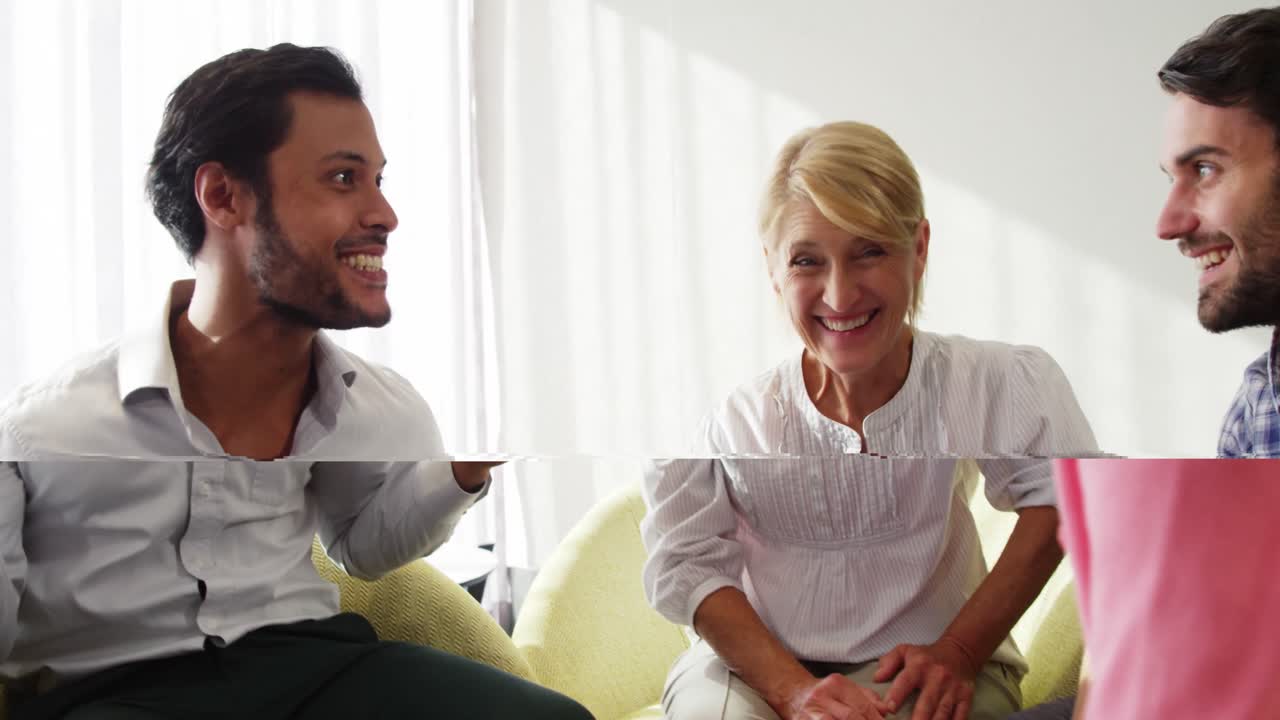 empresarios que interactúan entre sí