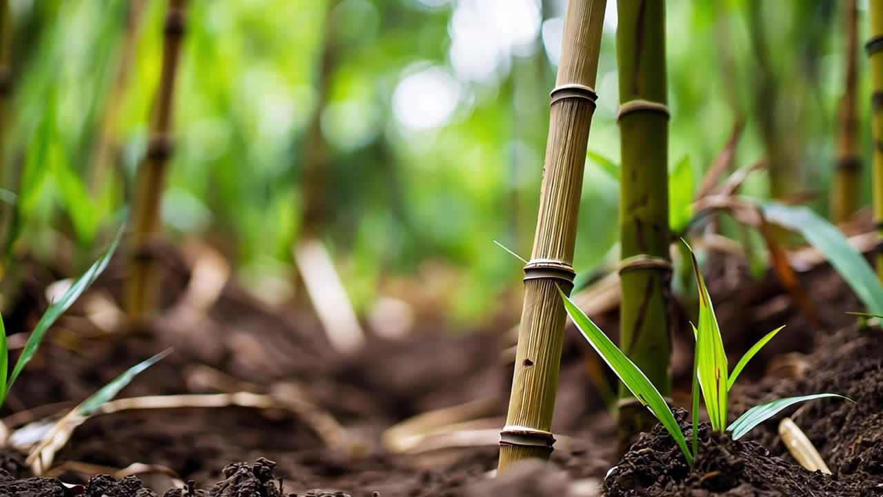 bosque de bambú en primer plano