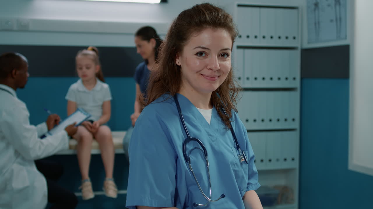 Doctor with patient and mother in clinic