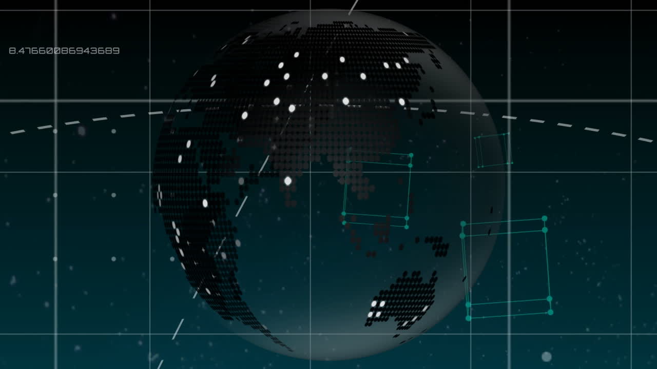 Animation of globe over data processing