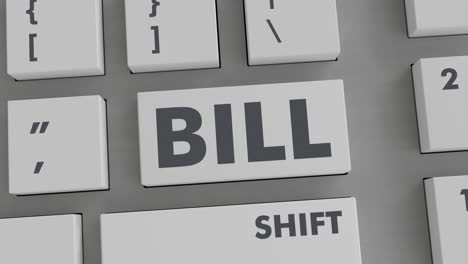 bill button pressing on keyboard