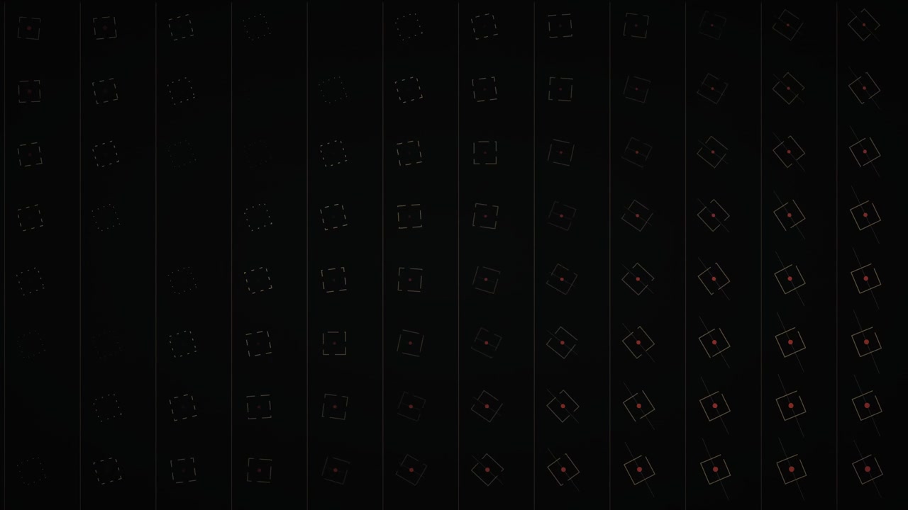 Abstract Motion Graphics with Rotating Geometric Squares and Dots