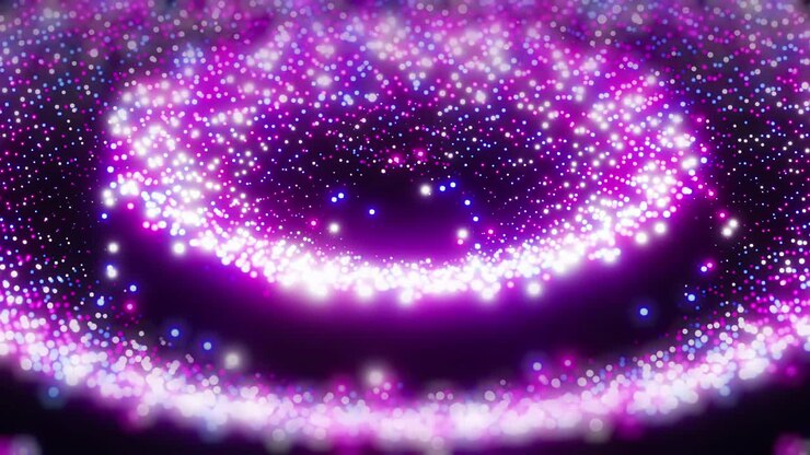 Multicolored dots oscillating from a musical beat. Infinitely looped animation.