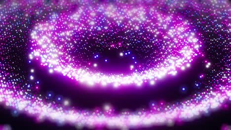 Multicolored dots oscillating from a musical beat. Infinitely looped animation.