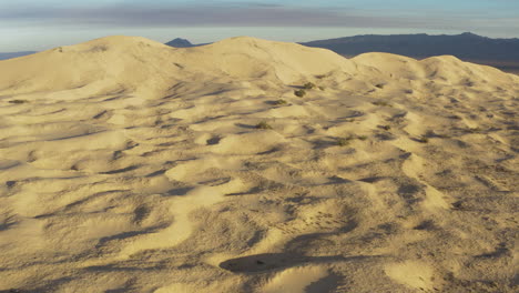 aerial drone view of kelso sand dunes silhouettes shaped by the wind