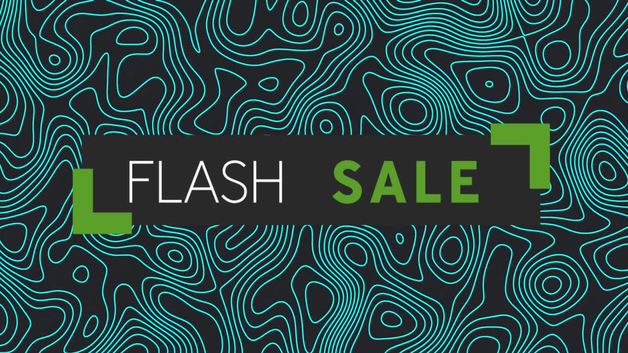 녹색 파동과 함께 검은 바탕에 플래시 판매의 애니메이션