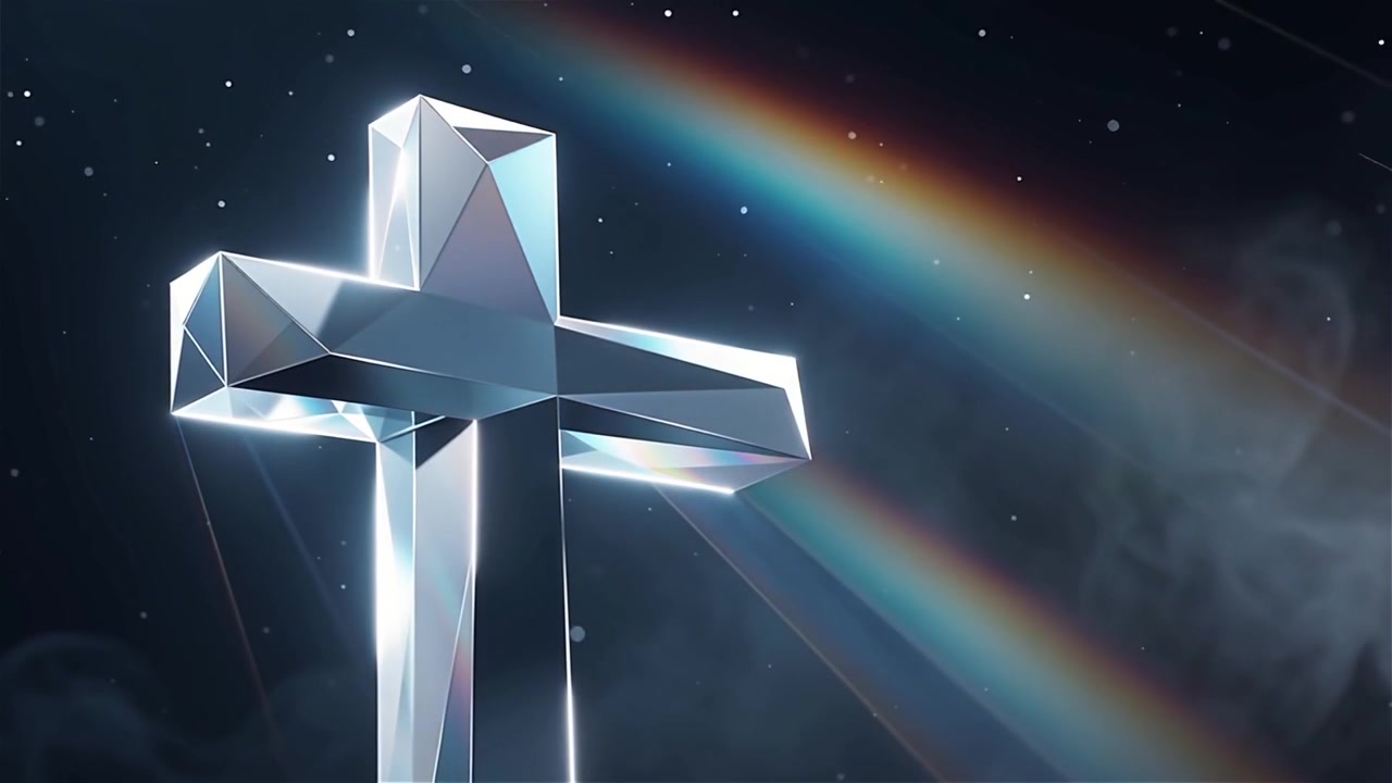 Christian Cross Heavenly Light Worship Background