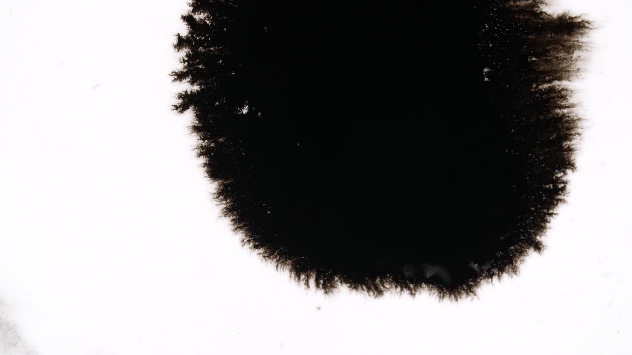 Black Ink Drops On White Background