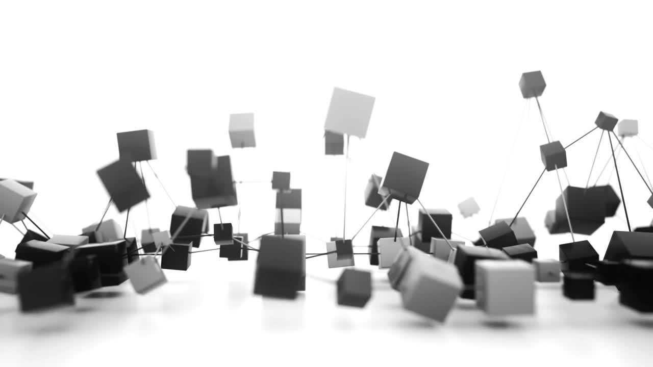 el concepto de cadena de bloques abstracto de 4k.