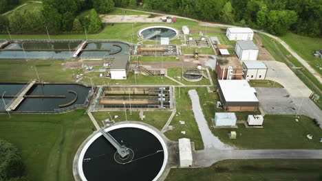 wastewater treatment plant processing sewer wastewater from collierville