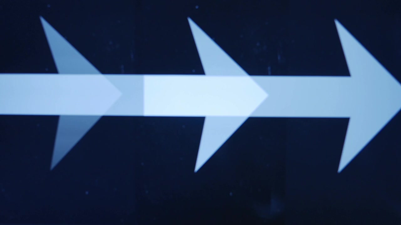 Animated White Arrow Moving Right with Light Transition