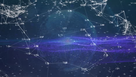 Animation of network of connections over dark background