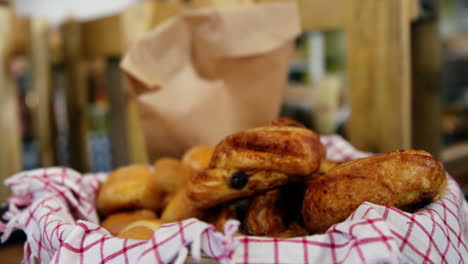 close-up of croissant at bakery section