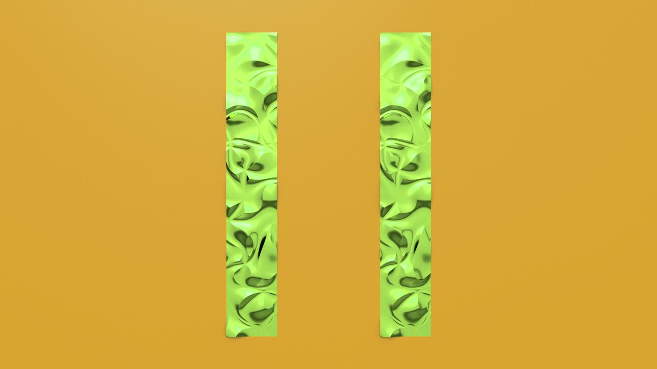 animación en bucle 3d del botón de pausa en forma de líneas paralelas. superficie ondulada con ondas. textura vibrante de moda, textil de moda, diseño gráfico, textura metálica animada.