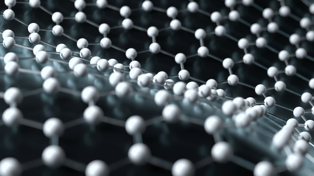 생화학 과학 노드, 분자 연결, 3d 렌더링의 루프 애니메이션