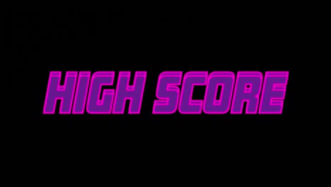 Animation-of-high-score-text-on-black-background