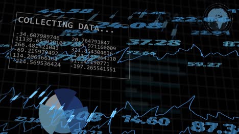 animation of financial data processing over dark background