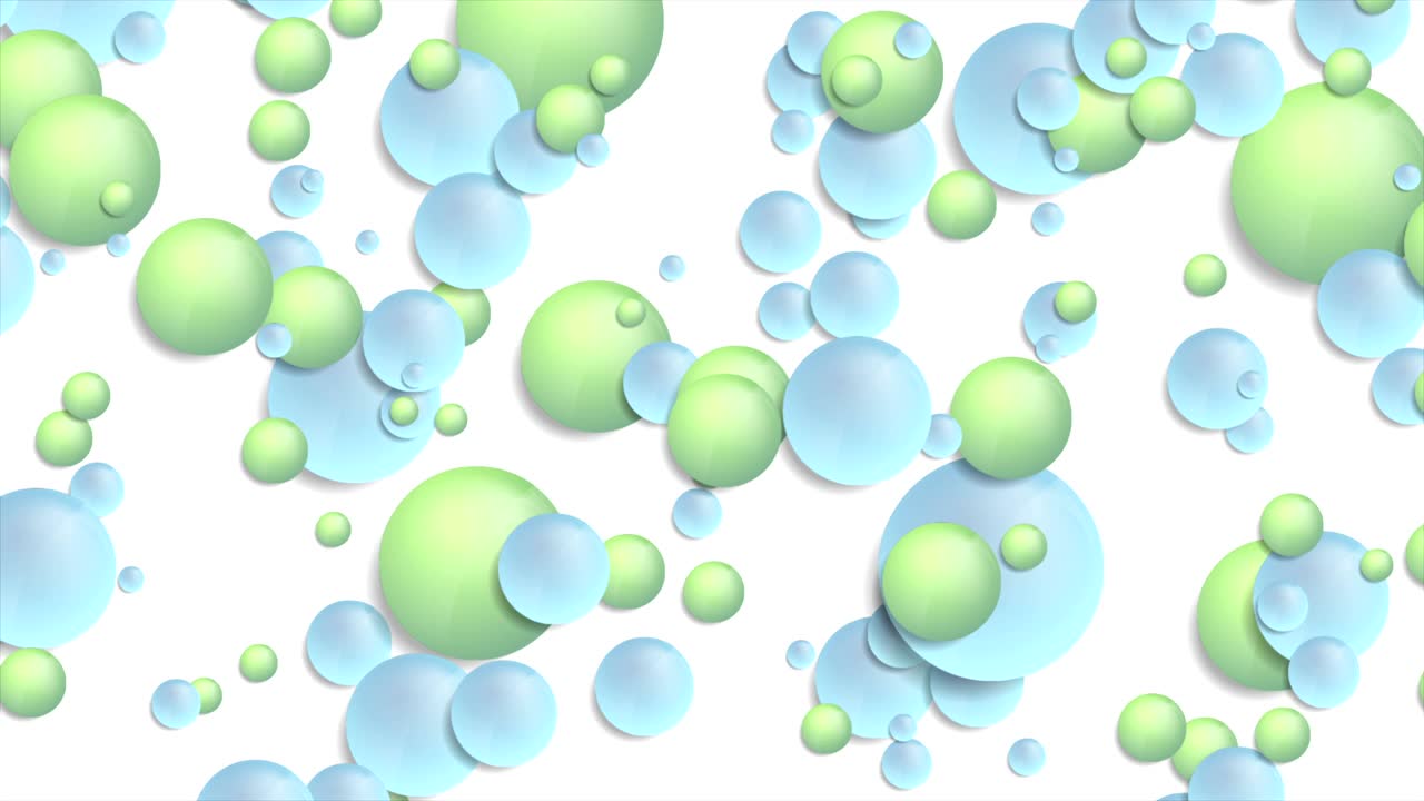 animación de video de burbujas abstractas azules y verdes
