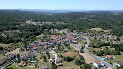 panoramic drone view of lonoa during ethnographic festival pereiro de aguiar lonoa spain