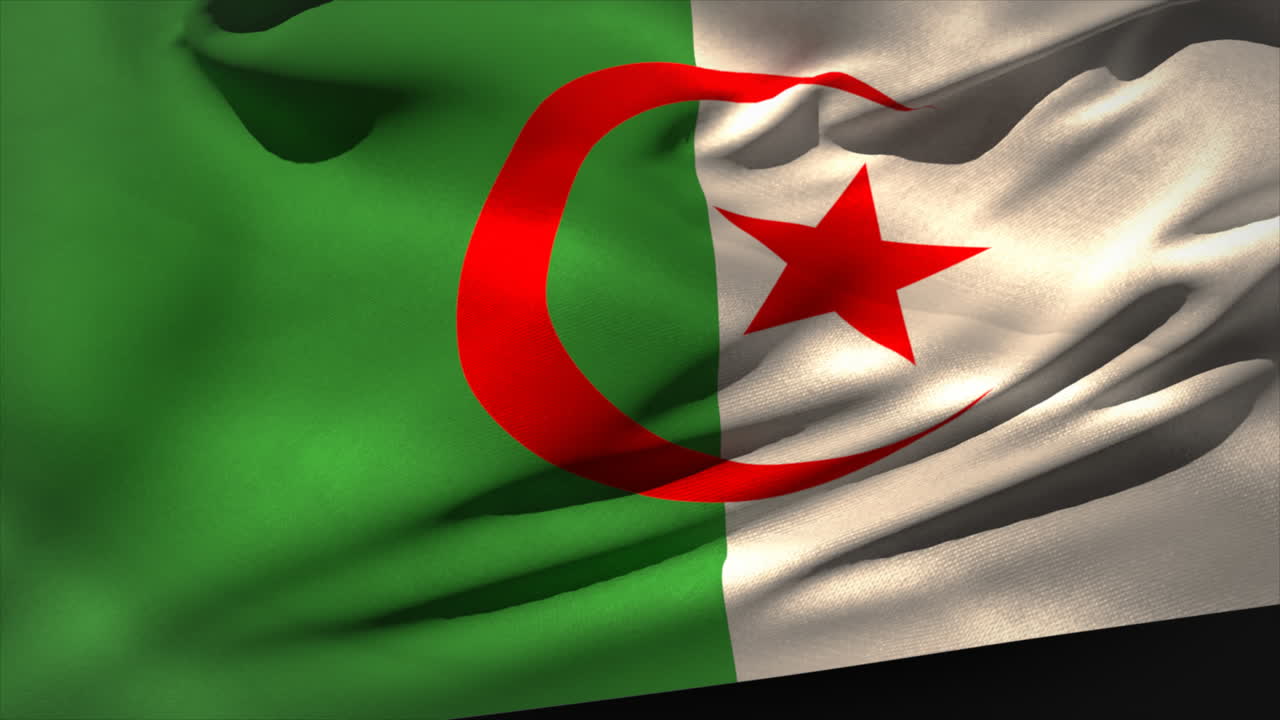 Digitally generated algeria flag waving