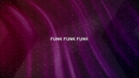 animation of funk text over purple liquid background