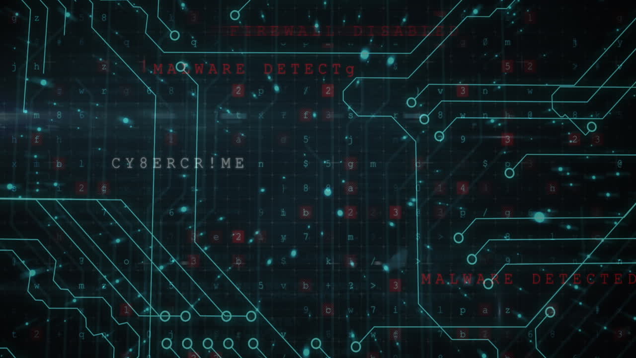 animación del procesamiento de datos sobre un fondo negro