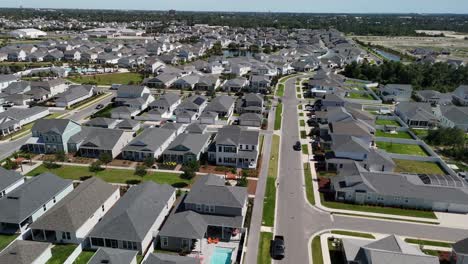 uniform suburban neighborhood from above in a calm residential environment, panama city beach, florida, usa