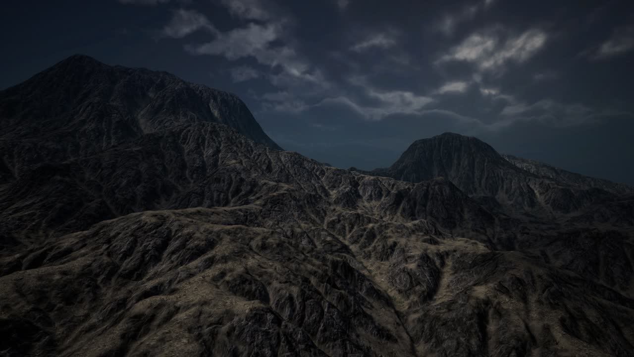 Dark Mountain with the Dark Clouds