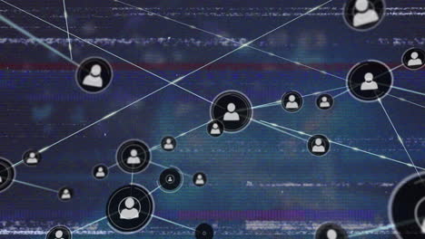 animación de la red de conexiones a través de interferencias