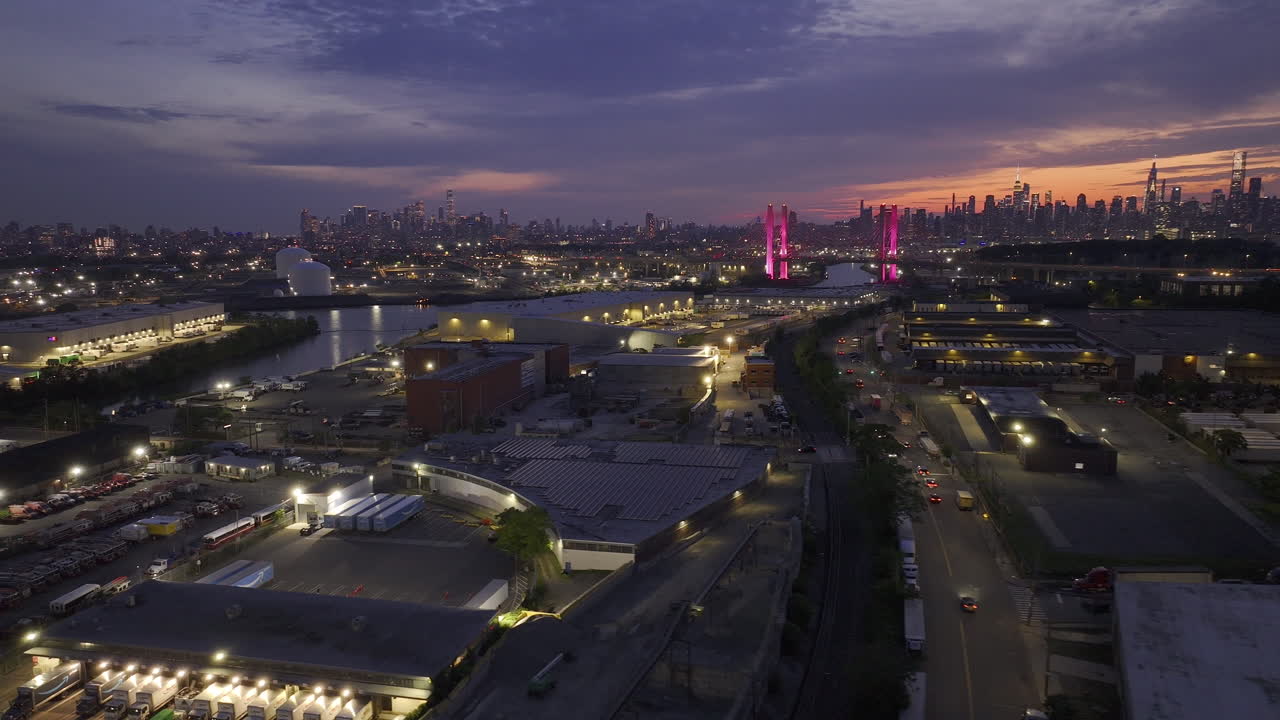 Aerial view of Midtown Manhattan at sunset. Shot in New York City.