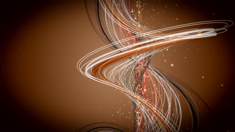 futuristische animation mit streifenobjekt und glitzernden partikeln in slowmotion, 4096x2304 schleife 4k