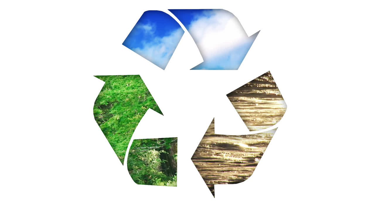 animación de un icono de reciclaje. concepto de ecología