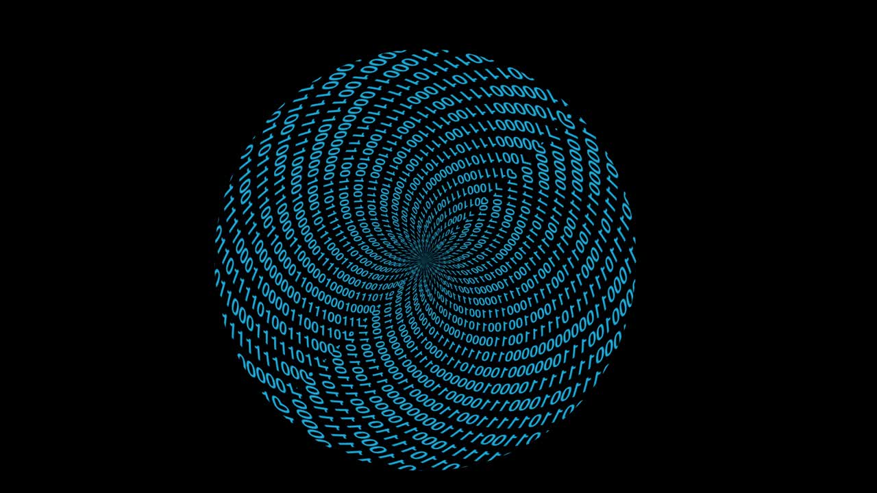 código binario fractal digital en fondo negro