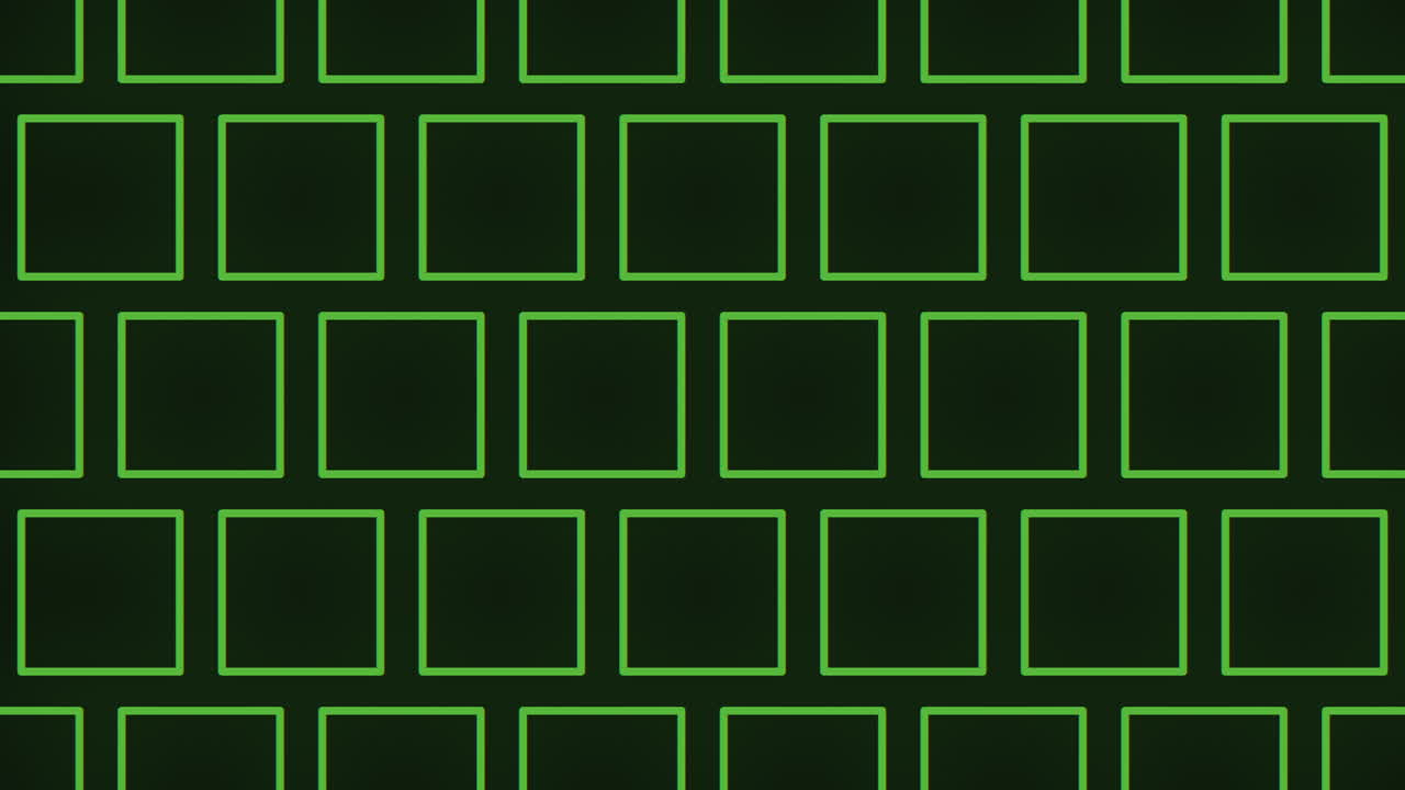 patrón cuadrado geométrico verde sobre fondo negro