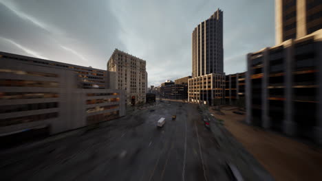 Hyperlapse-Luftaufnahme-über-Dem-Verkehr-Der-Großstadt