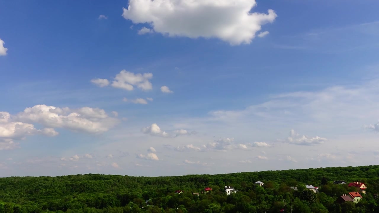 Clouds in the sky. Shooting of time lapse.