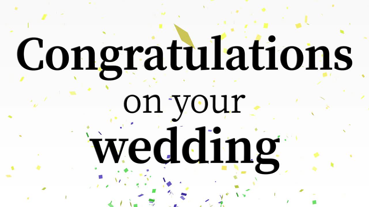 Congratulations on your wedding message text animation motion graphics