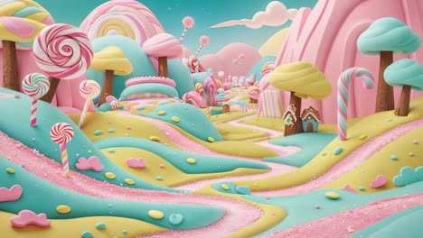 a whimsical pastel candy land fantasy