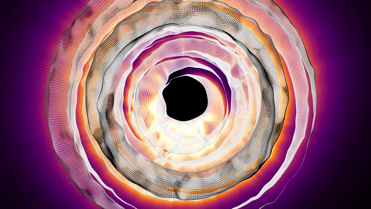 círculo abstracto con rayos de luz coloreados