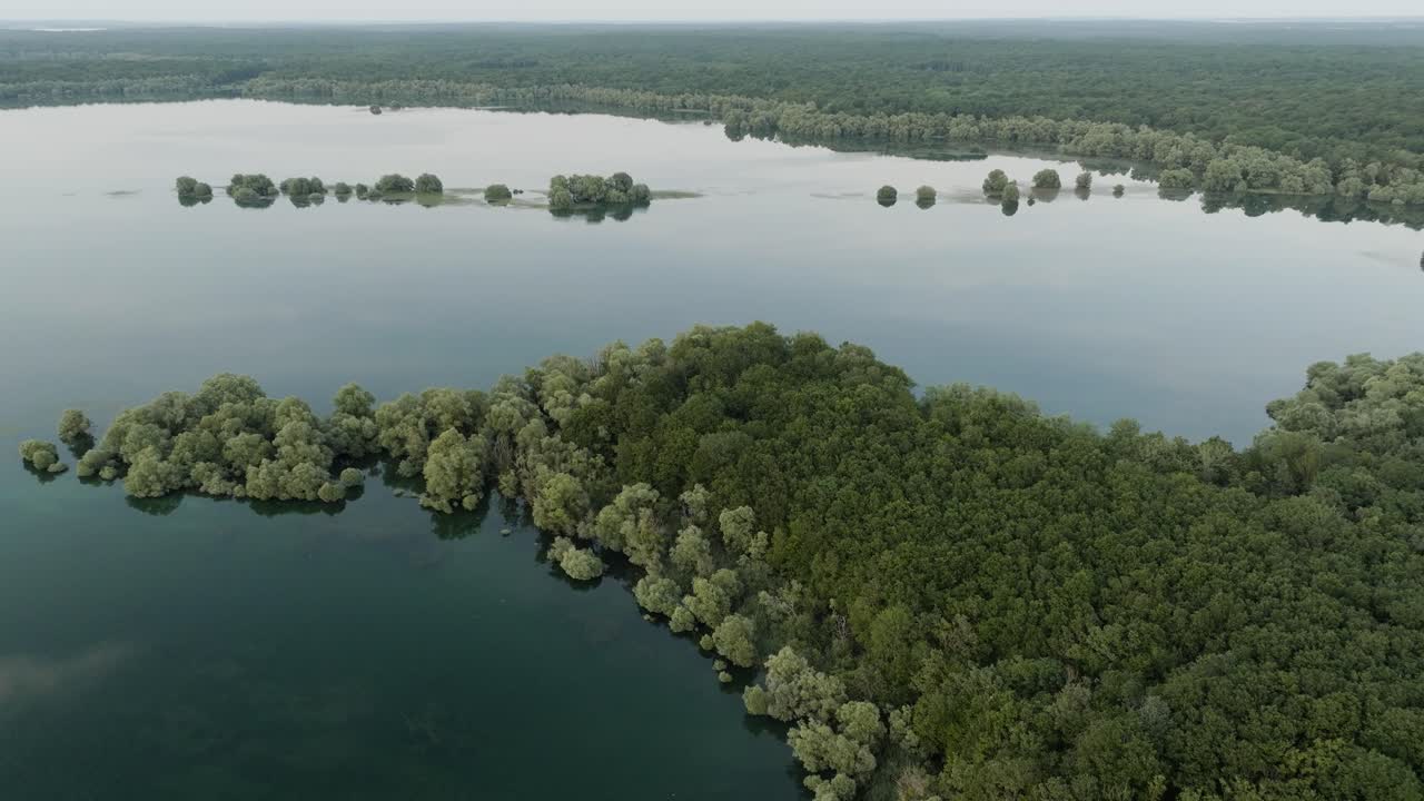 동부 프랑스의 숲 호수 공중 풍경 d 오리엔트