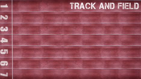 animation of bouncing track and field text on racing track background