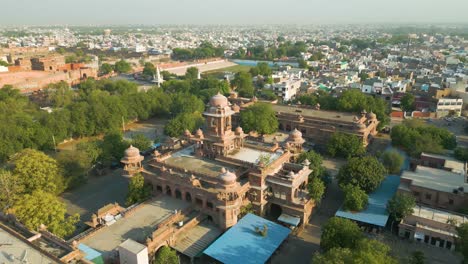 Vista-Aérea-Del-Fuerte-Junagarh,-Este-Es-Uno-De-Los-Lugares-Más-Cuidados-Para-Visitar-En-Bikaner.