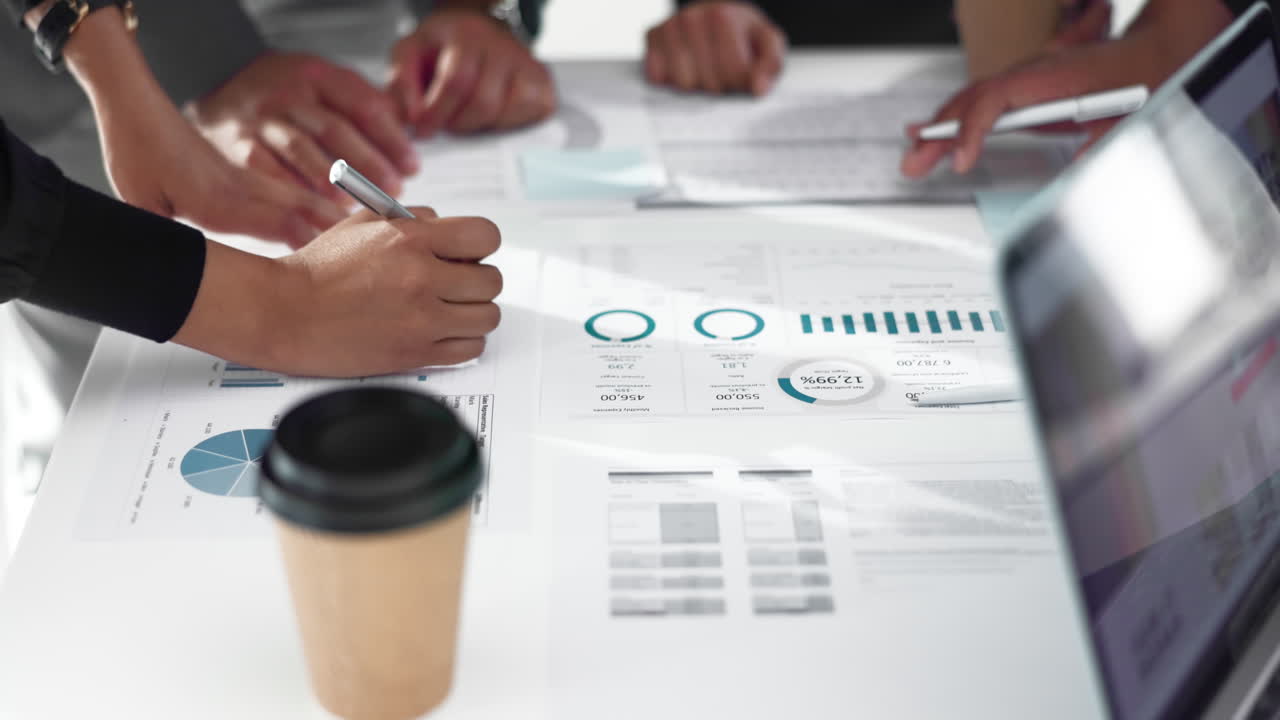 비즈니스 손, 글쓰기 및 팀워크