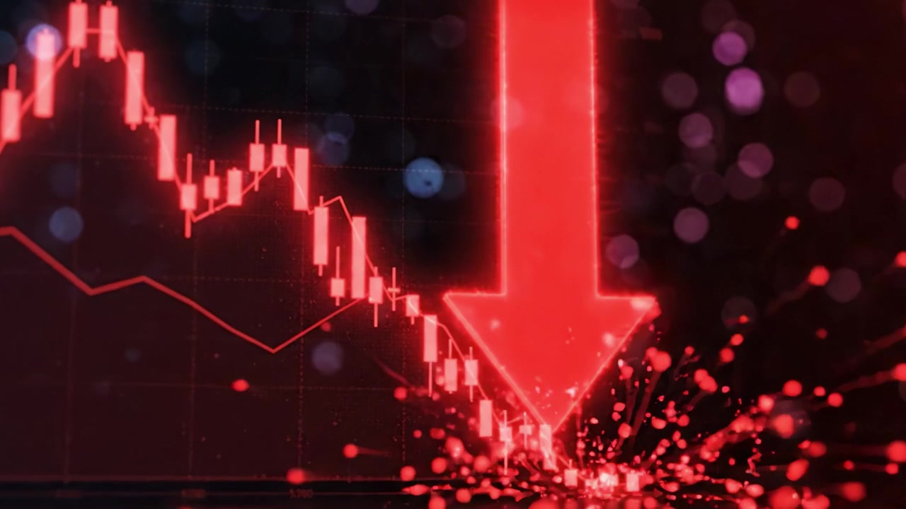 A Dramatic Decline in Financial Markets: Analyzing the Sharp Drop in Stock Trends Captured in Two Significant Frames of a Bearish Chart Movement